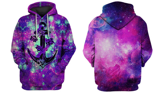 Klothek Galaxy Anchor Hoodies T-Shirt Apparel | Price in USA, Best Quality