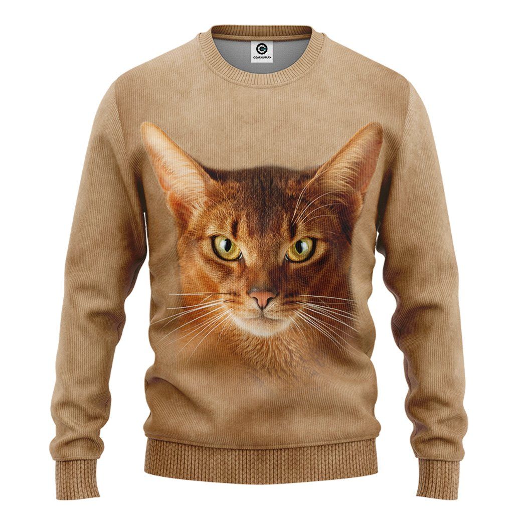 Klothek 3D Abyssinian Cat Tshirt Hoodie Apparel | Price in USA, Best Quality