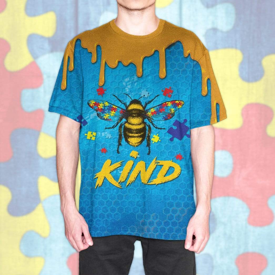 Klothek 3D Autism Awareness Bee Kind Custom T-Shirts Hoodies Appare | Price in USA, Best Quality