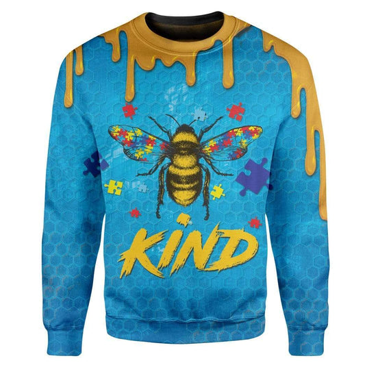 Klothek 3D Autism Awareness Bee Kind Custom T-Shirts Hoodies Appare | Price in USA, Best Quality