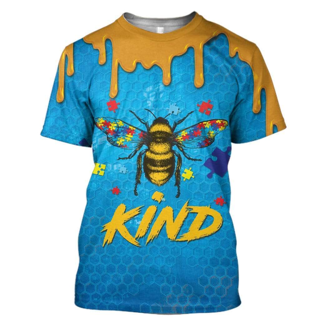 Klothek 3D Autism Awareness Bee Kind Custom T-Shirts Hoodies Appare | Price in USA, Best Quality