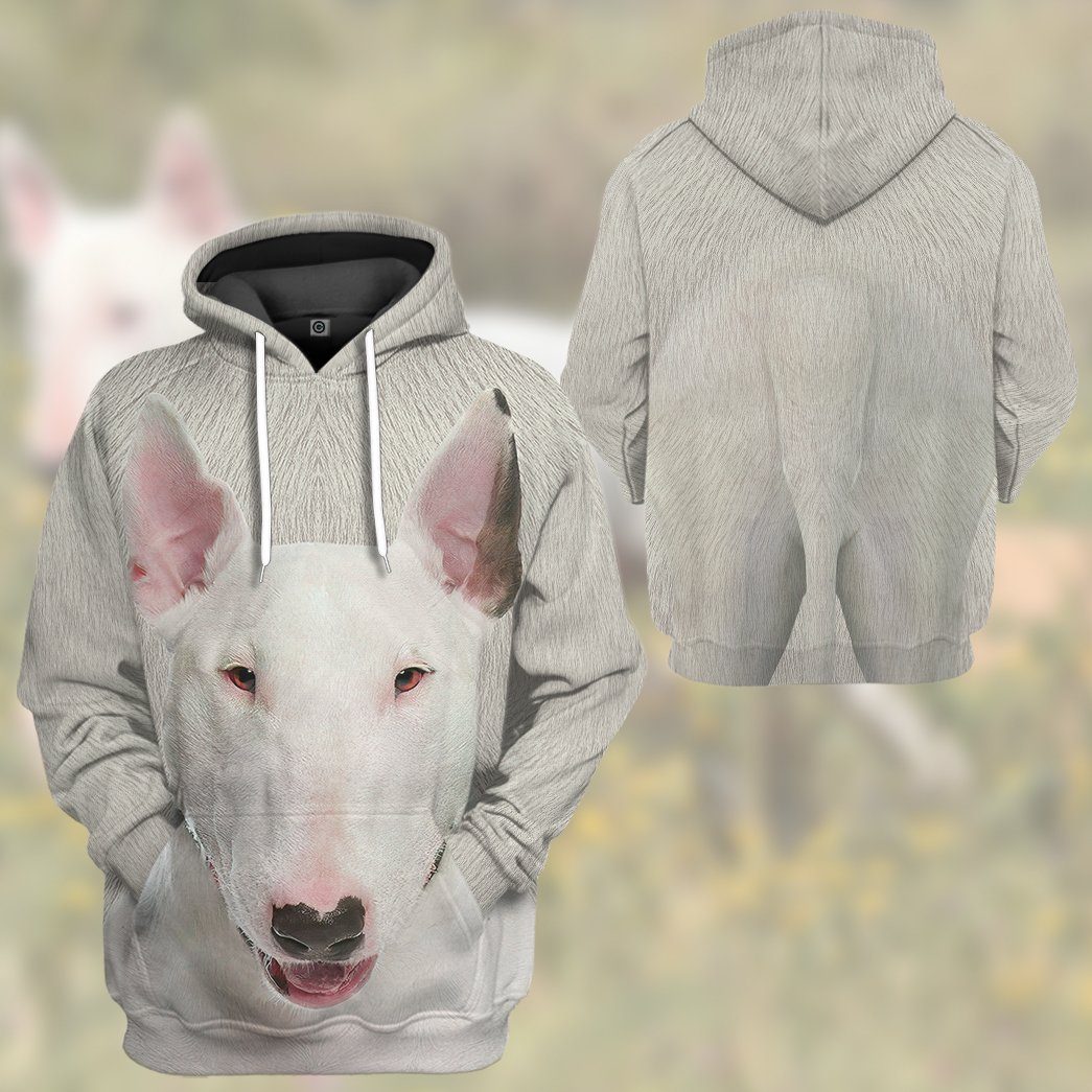 Klothek 3D Bull Terrier Dog Front And Back Tshirt Hoodie Apparel | Price in USA, Best Quality