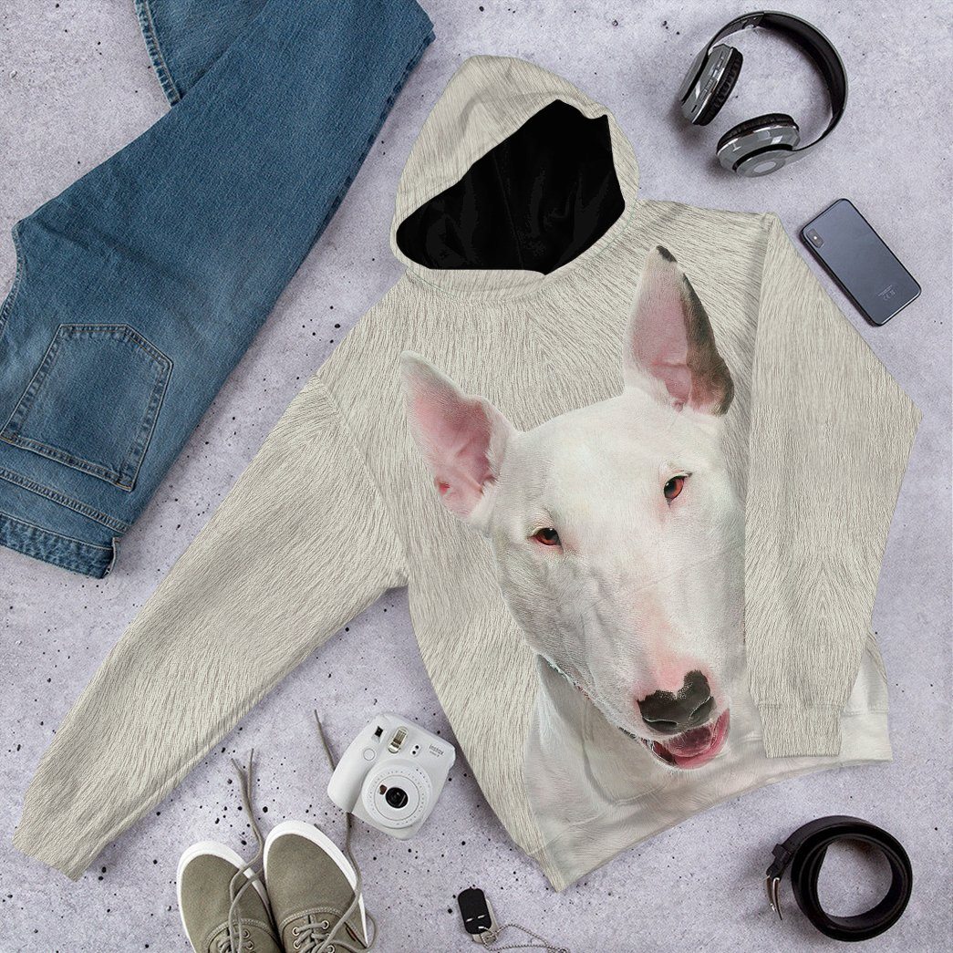 Klothek 3D Bull Terrier Dog Front And Back Tshirt Hoodie Apparel | Price in USA, Best Quality