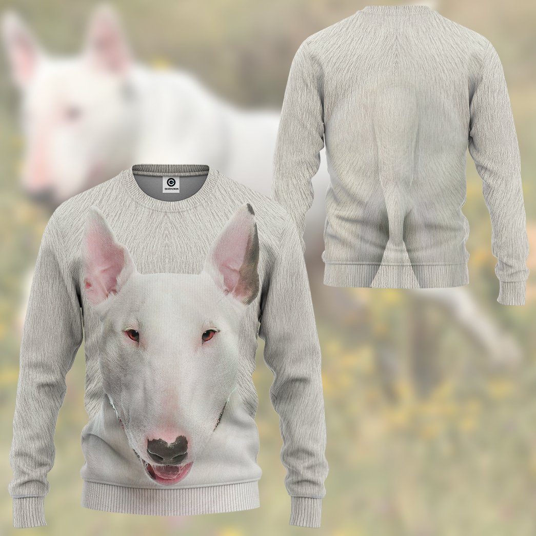 Klothek 3D Bull Terrier Dog Front And Back Tshirt Hoodie Apparel | Price in USA, Best Quality