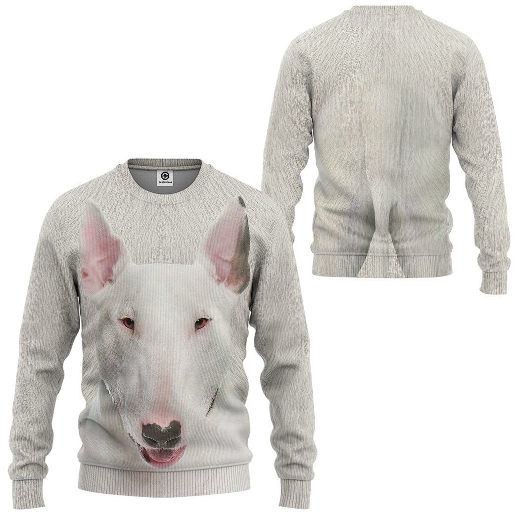 Klothek 3D Bull Terrier Dog Front And Back Tshirt Hoodie Apparel | Price in USA, Best Quality