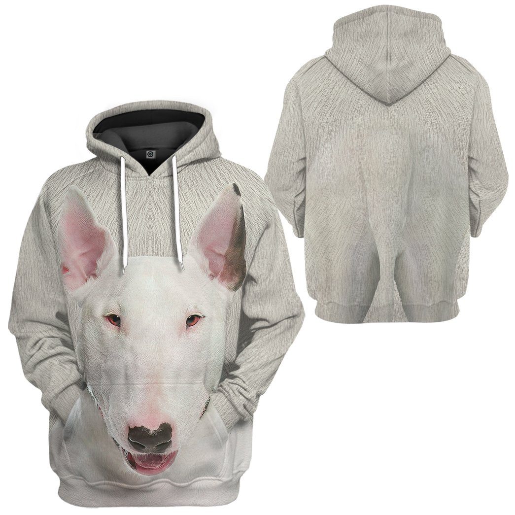 Klothek 3D Bull Terrier Dog Front And Back Tshirt Hoodie Apparel | Price in USA, Best Quality