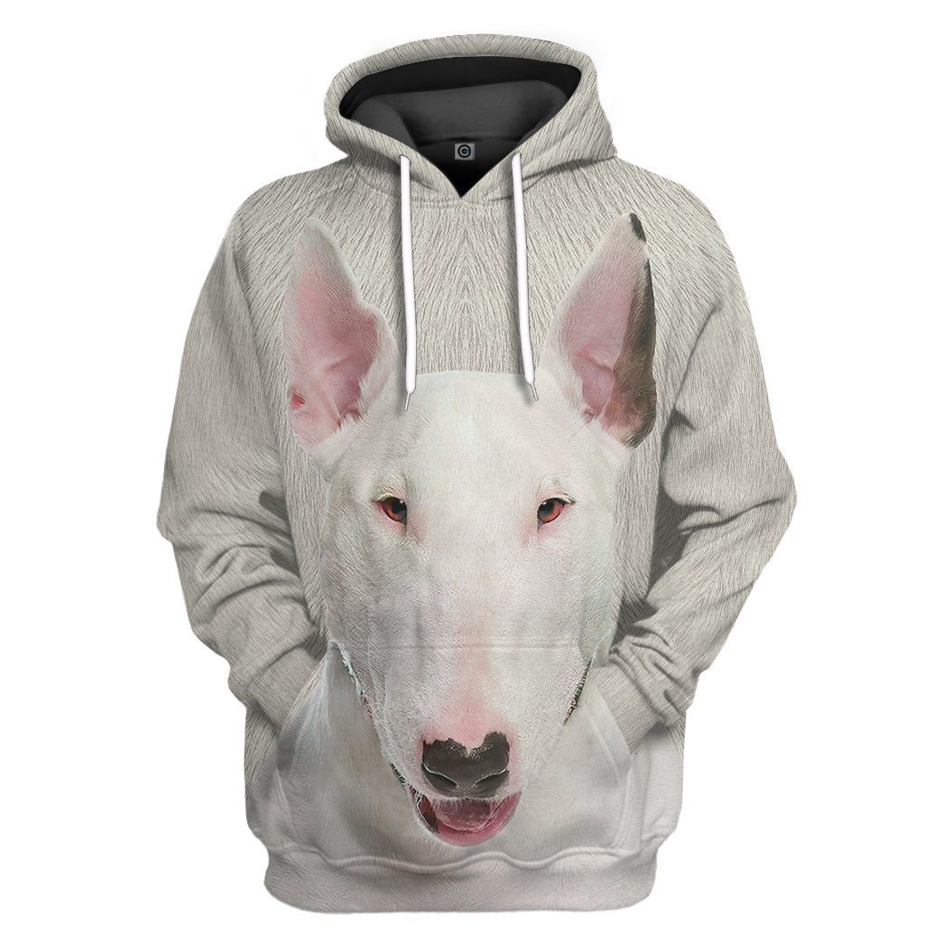 Klothek 3D Bull Terrier Dog Front And Back Tshirt Hoodie Apparel | Price in USA, Best Quality