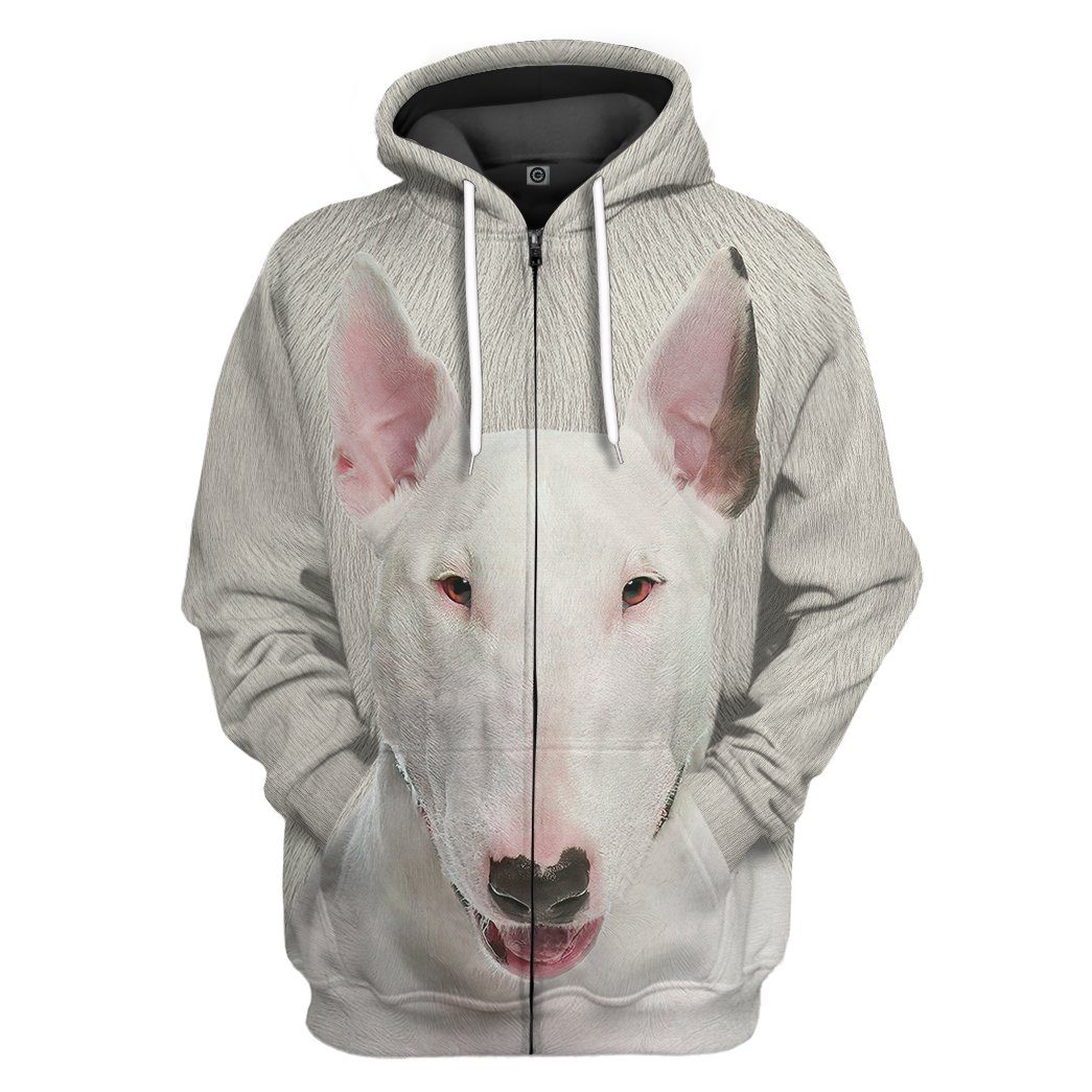 Klothek 3D Bull Terrier Dog Front And Back Tshirt Hoodie Apparel | Price in USA, Best Quality