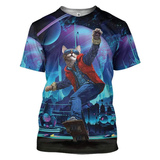 Klothek 3D Cat Back To The Future T-Shirts Hoodies Apparel | Price in USA, Best Quality