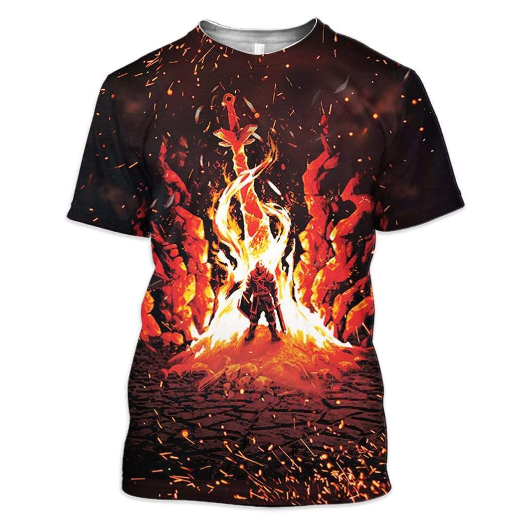 Klothek 3D Dark Souls Chosen Undead Through The Bonfire Custom T-Sh | Price in USA, Best Quality