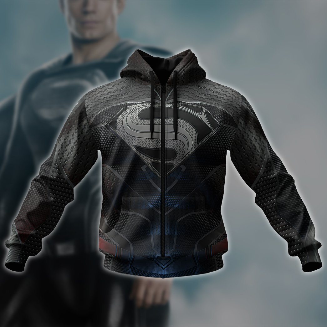 Klothek 3D DC Black Superman Custom Hoodie Apparel | Price in USA, Best Quality