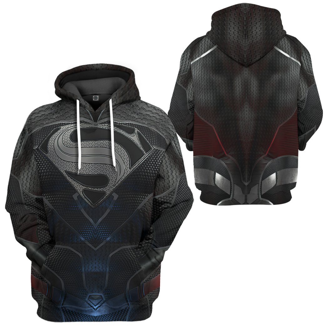 Klothek 3D DC Black Superman Custom Hoodie Apparel | Price in USA, Best Quality