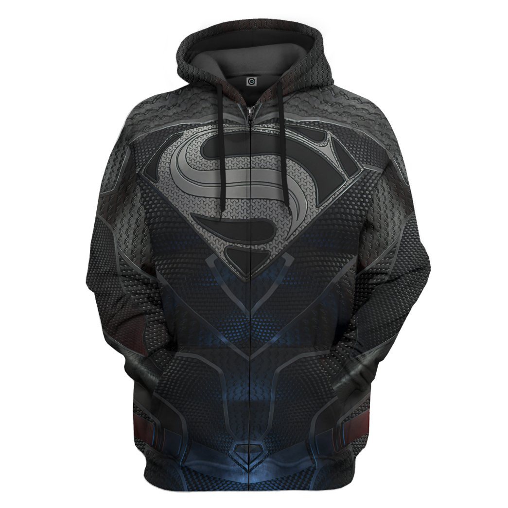 Klothek 3D DC Black Superman Custom Hoodie Apparel | Price in USA, Best Quality