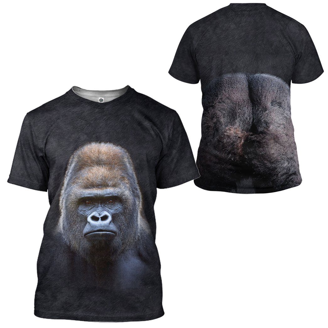 Klothek 3D Gorilla Front And Back Tshirt Hoodie Apparel | Price in USA, Best Quality