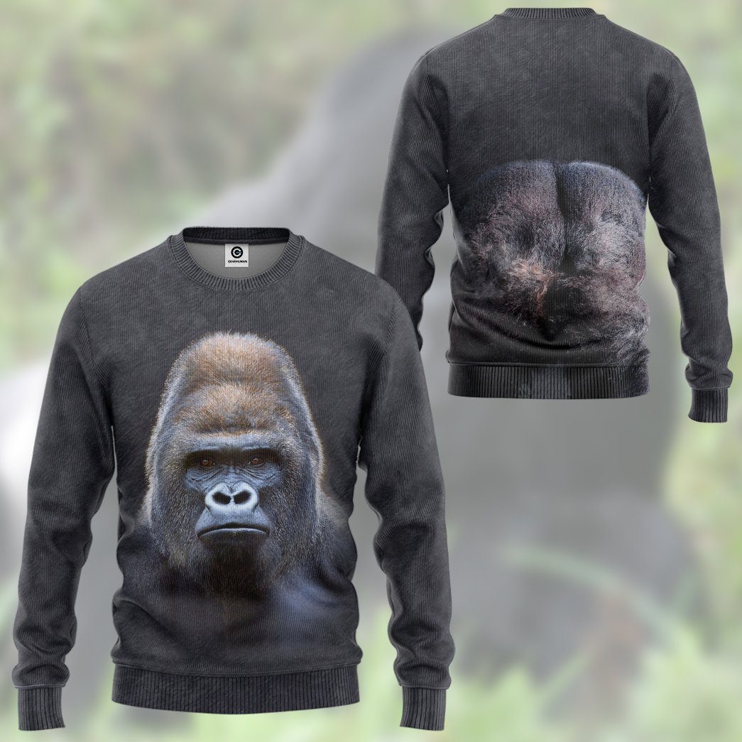 Klothek 3D Gorilla Front And Back Tshirt Hoodie Apparel | Price in USA, Best Quality