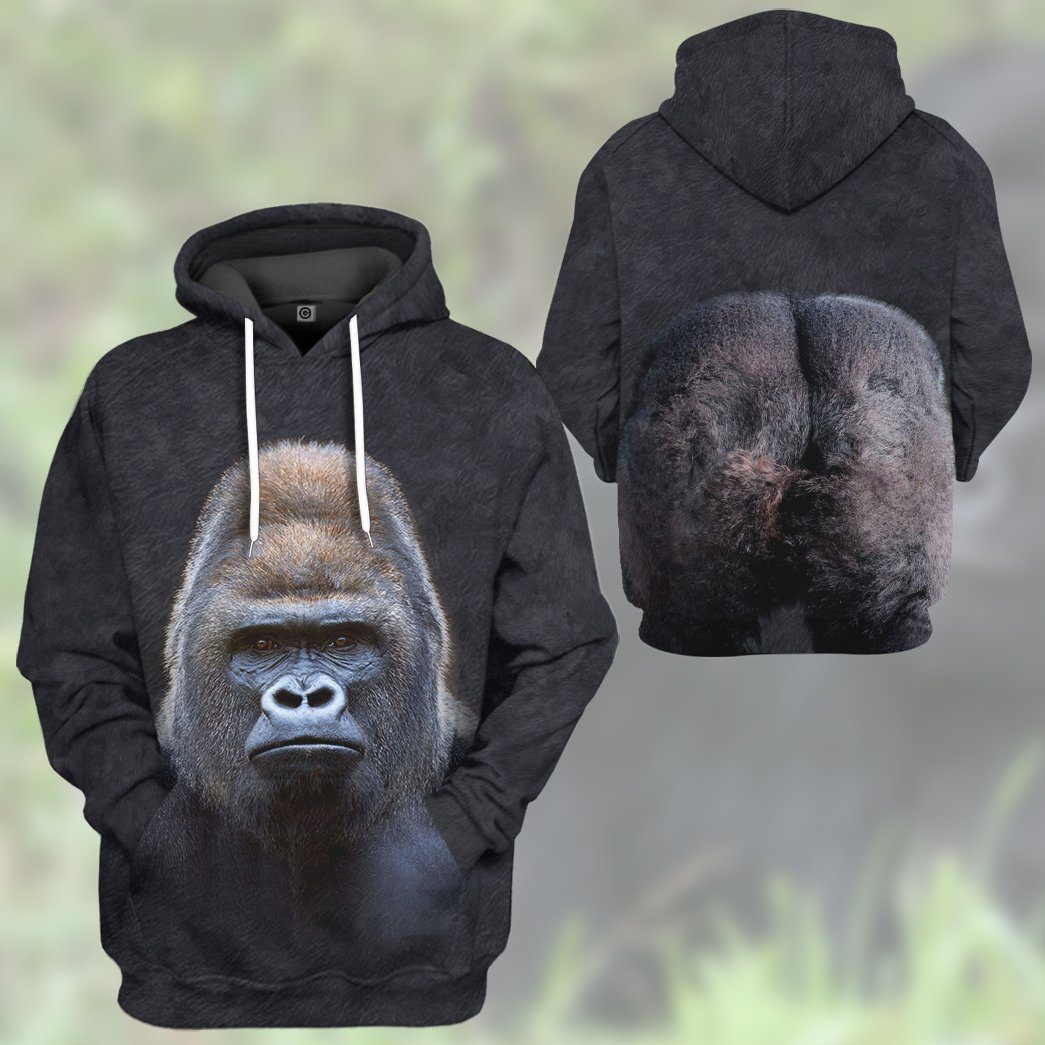 Klothek 3D Gorilla Front And Back Tshirt Hoodie Apparel | Price in USA, Best Quality