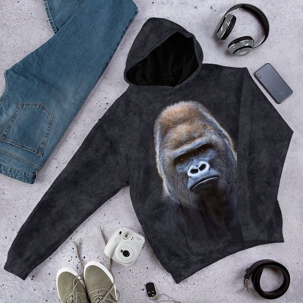 Klothek 3D Gorilla Front And Back Tshirt Hoodie Apparel | Price in USA, Best Quality