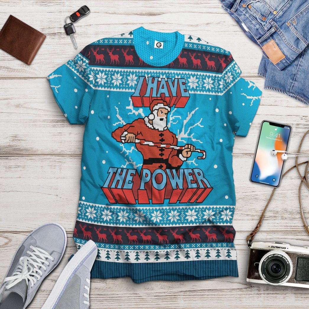 Klothek 3D I Have The Power Ugly Christmas Sweater Custom Tshirt Ho | Price in USA, Best Quality