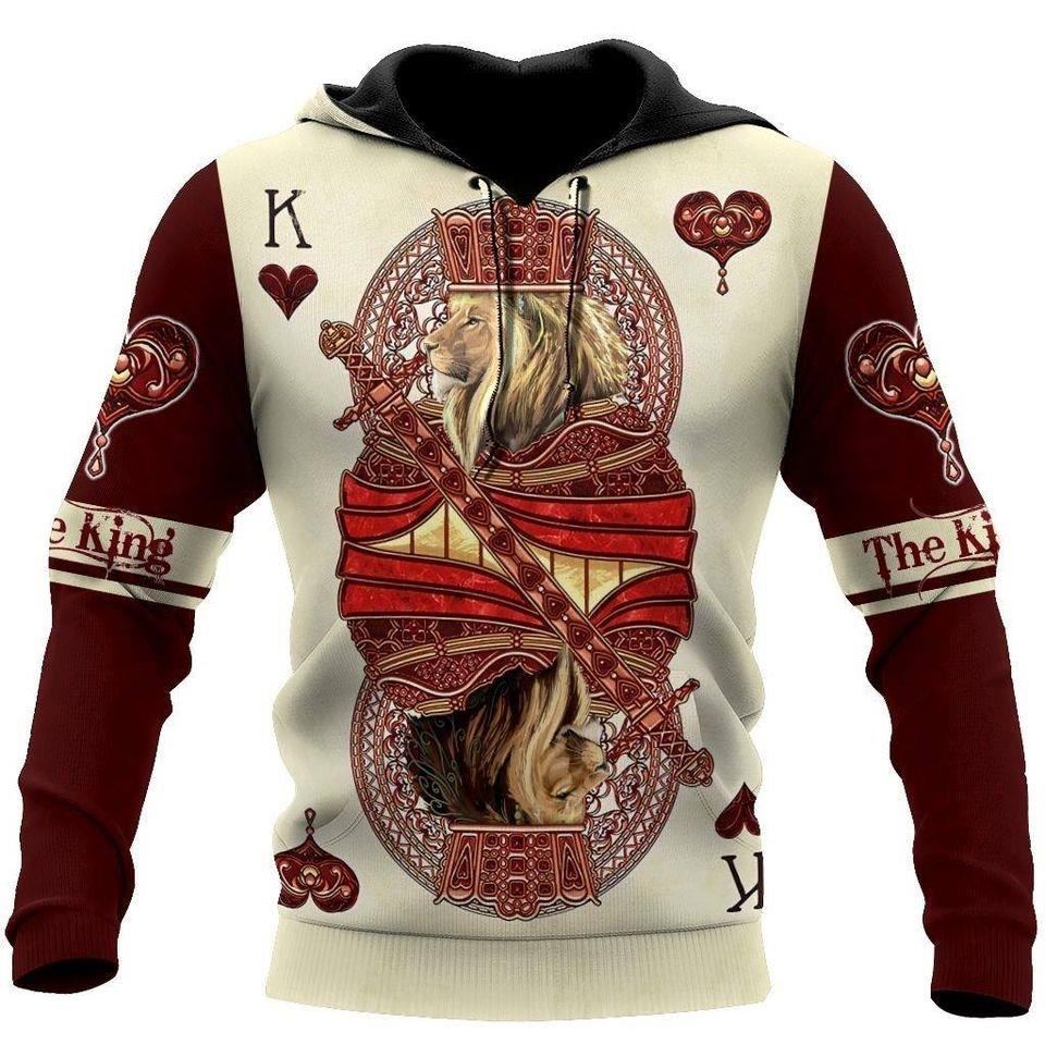 Klothek 3D King Hearts Lion Poker Custom Name Tshirt Hoodie Apparel | Price in USA, Best Quality