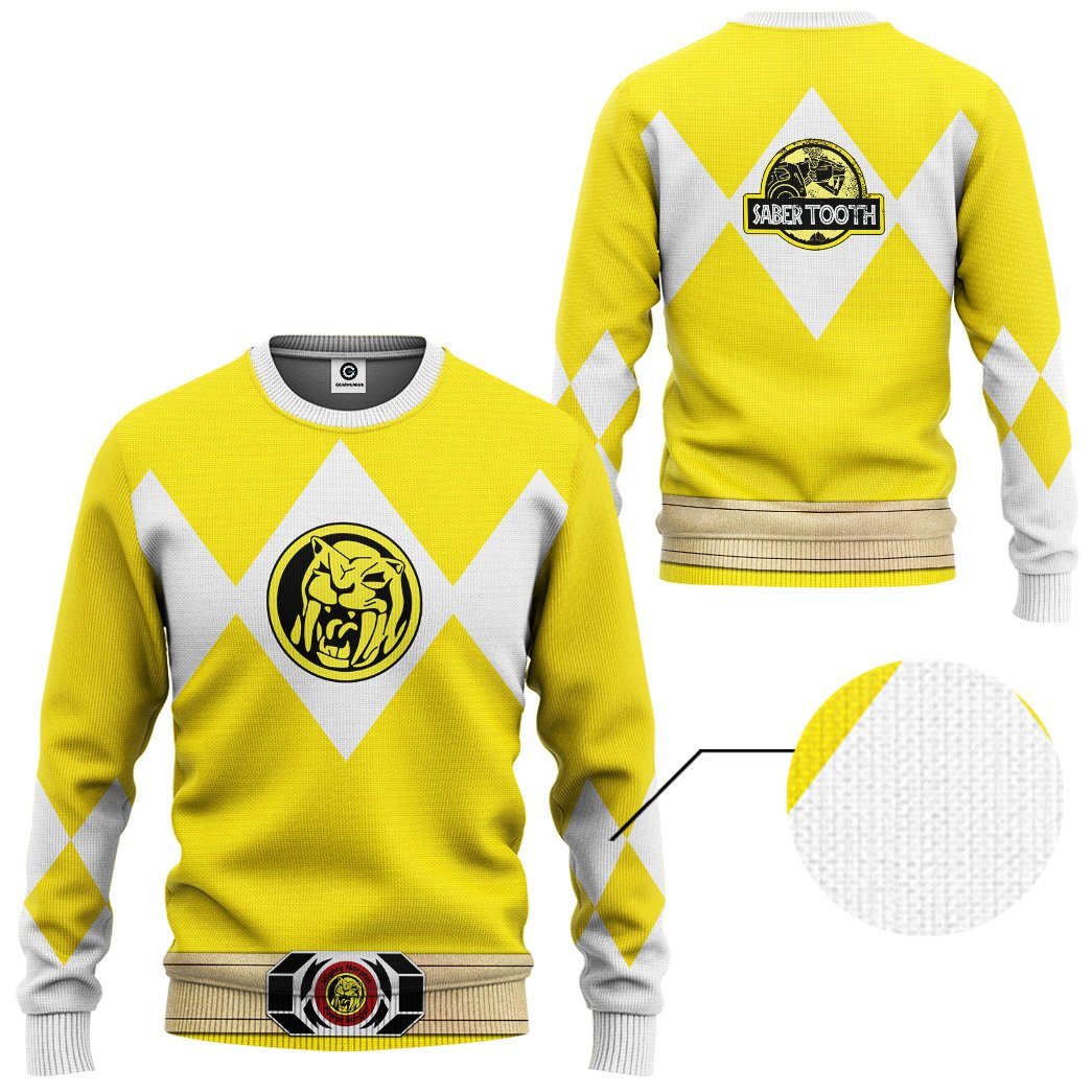 Klothek 3D Mighty Morphin Power Ranger Yellow Tshirt Hoodie Apparel | Price in USA, Best Quality