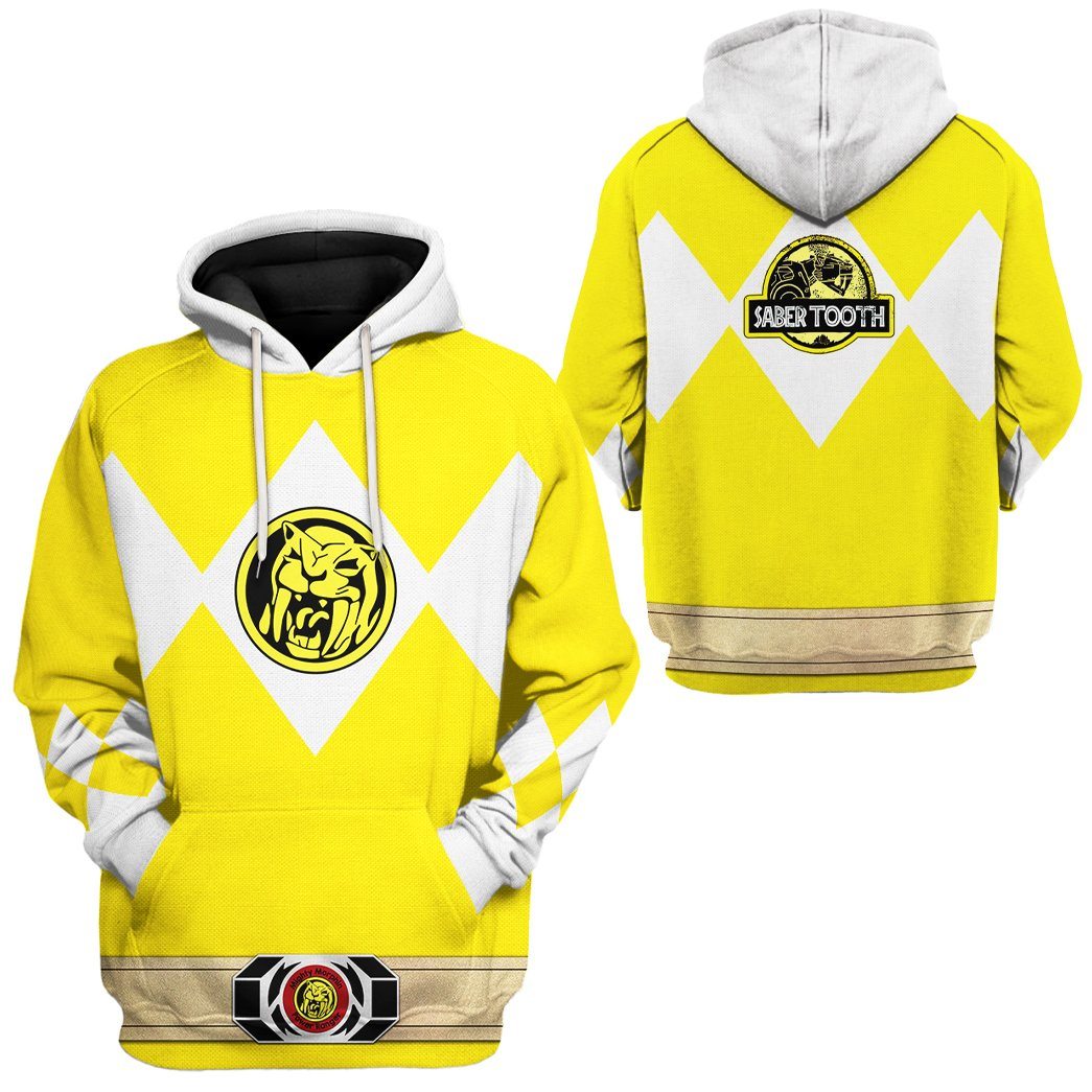 Klothek 3D Mighty Morphin Power Ranger Yellow Tshirt Hoodie Apparel | Price in USA, Best Quality