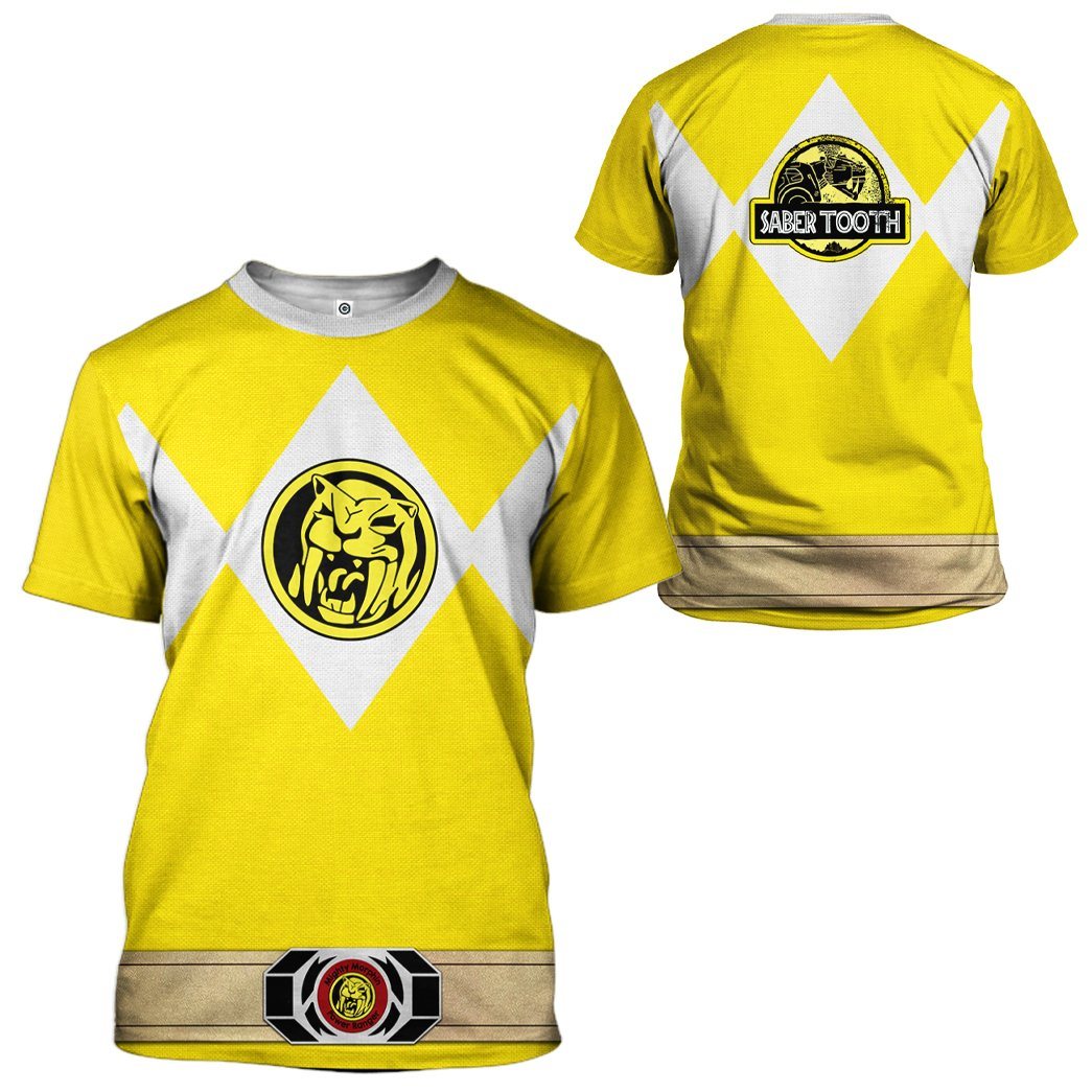 Klothek 3D Mighty Morphin Power Ranger Yellow Tshirt Hoodie Apparel | Price in USA, Best Quality