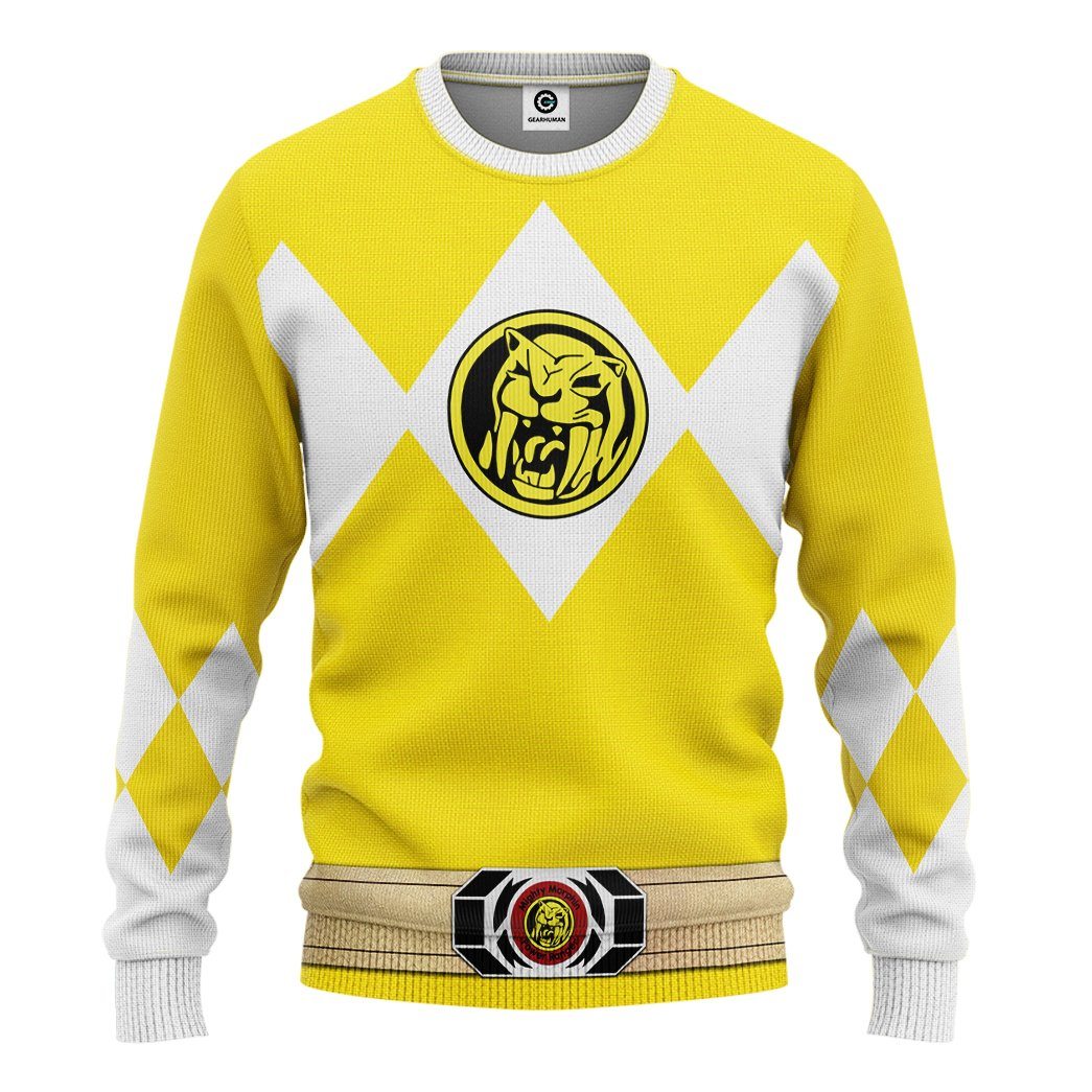 Klothek 3D Mighty Morphin Power Ranger Yellow Tshirt Hoodie Apparel | Price in USA, Best Quality