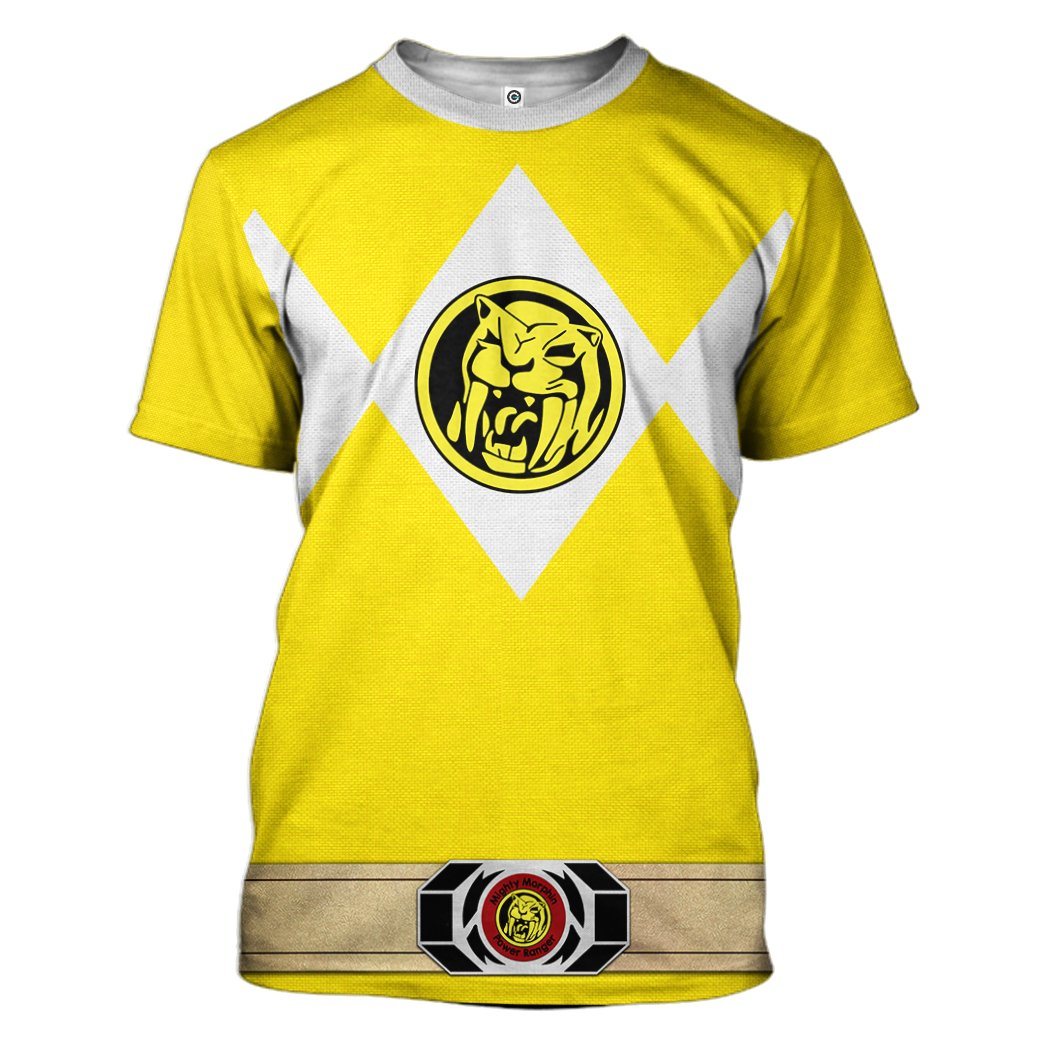 Klothek 3D Mighty Morphin Power Ranger Yellow Tshirt Hoodie Apparel | Price in USA, Best Quality