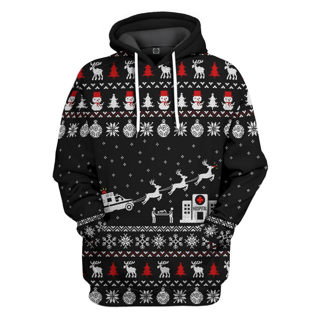 Klothek 3D Paramedic Hospital Ambulance Ugly Christmas Sweater Cust | Price in USA, Best Quality