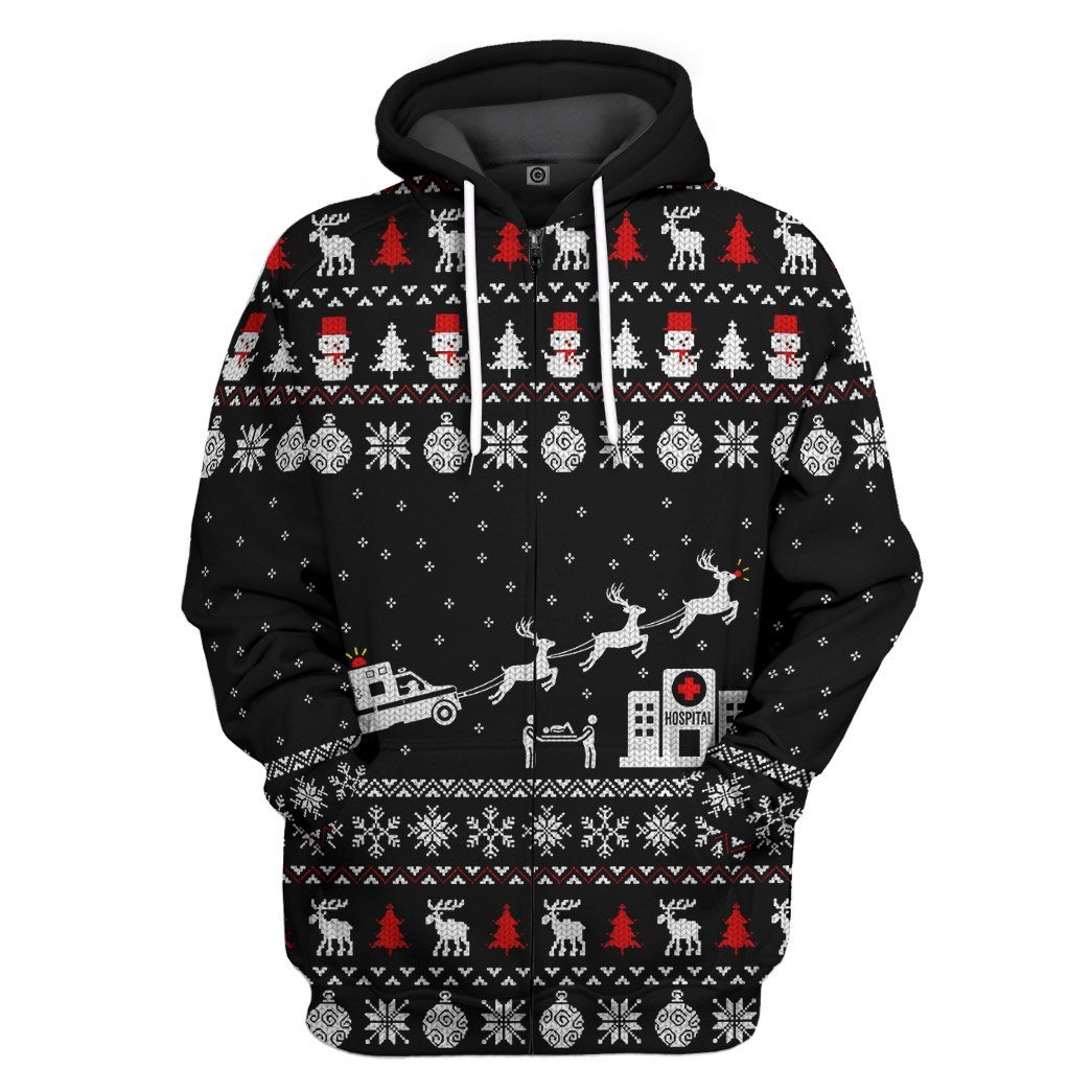 Klothek 3D Paramedic Hospital Ambulance Ugly Christmas Sweater Cust | Price in USA, Best Quality