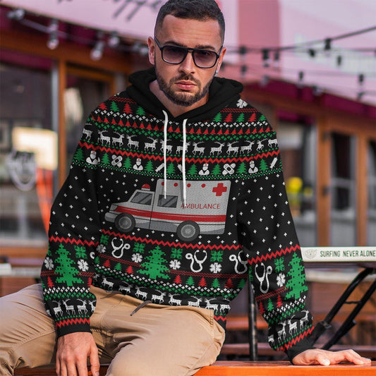 Klothek 3D Paramedic Logo Ambulance Ugly Christmas Sweater Custom H | Price in USA, Best Quality