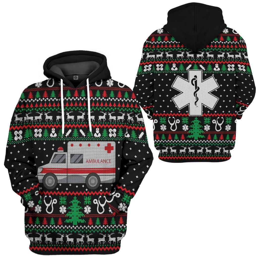 Klothek 3D Paramedic Logo Ambulance Ugly Christmas Sweater Custom H | Price in USA, Best Quality