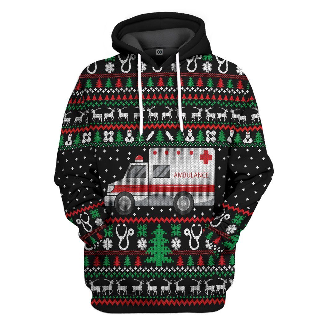 Klothek 3D Paramedic Logo Ambulance Ugly Christmas Sweater Custom H | Price in USA, Best Quality