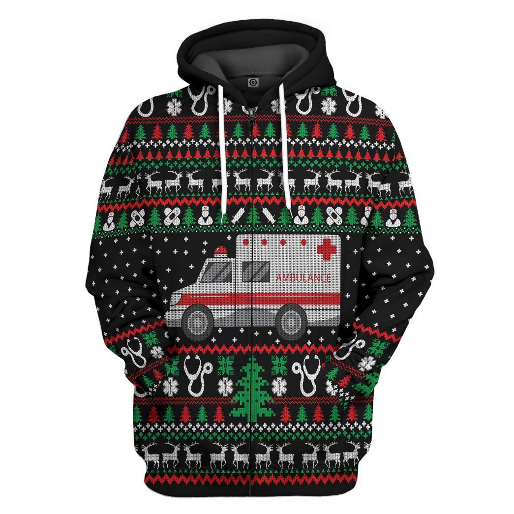 Klothek 3D Paramedic Logo Ambulance Ugly Christmas Sweater Custom H | Price in USA, Best Quality