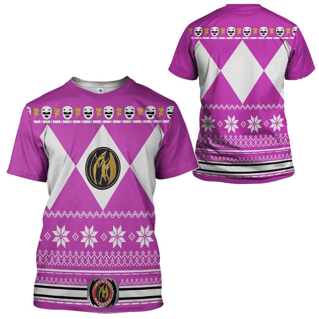 Klothek 3D Pink MIGHTY MORPHIN Power Ranger Ugly Custom Tshirt Hood | Price in USA, Best Quality