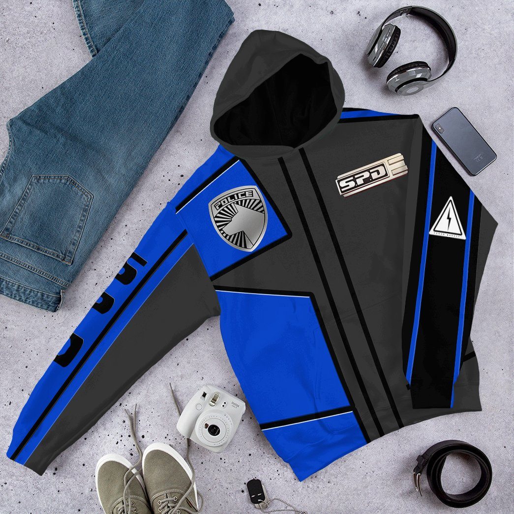 Klothek 3D Power Rangers S.P.D Blue Uniform Tshirt Hoodie Apparel | Price in USA, Best Quality