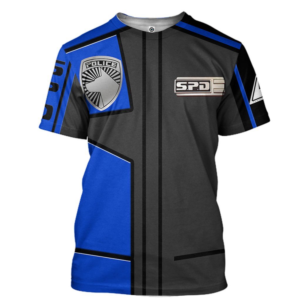 Klothek 3D Power Rangers S.P.D Blue Uniform Tshirt Hoodie Apparel | Price in USA, Best Quality