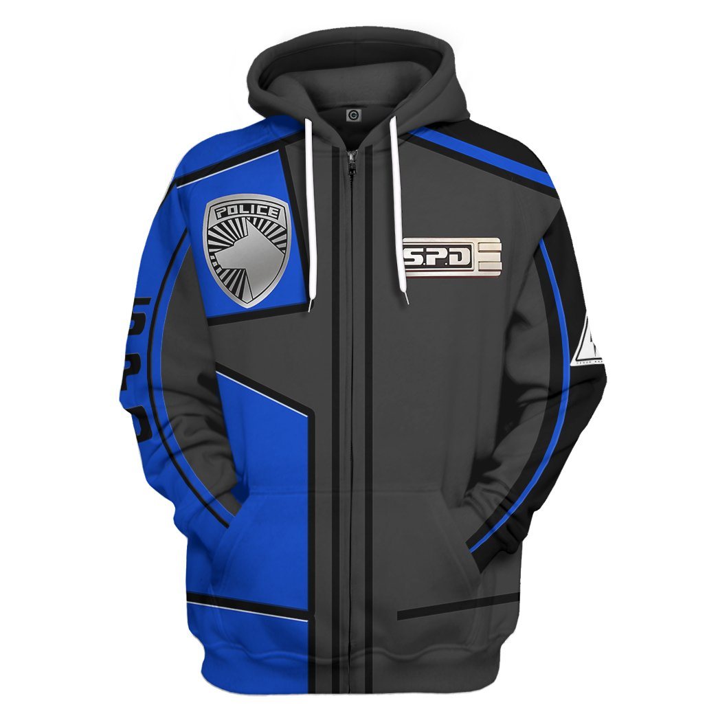 Klothek 3D Power Rangers S.P.D Blue Uniform Tshirt Hoodie Apparel | Price in USA, Best Quality