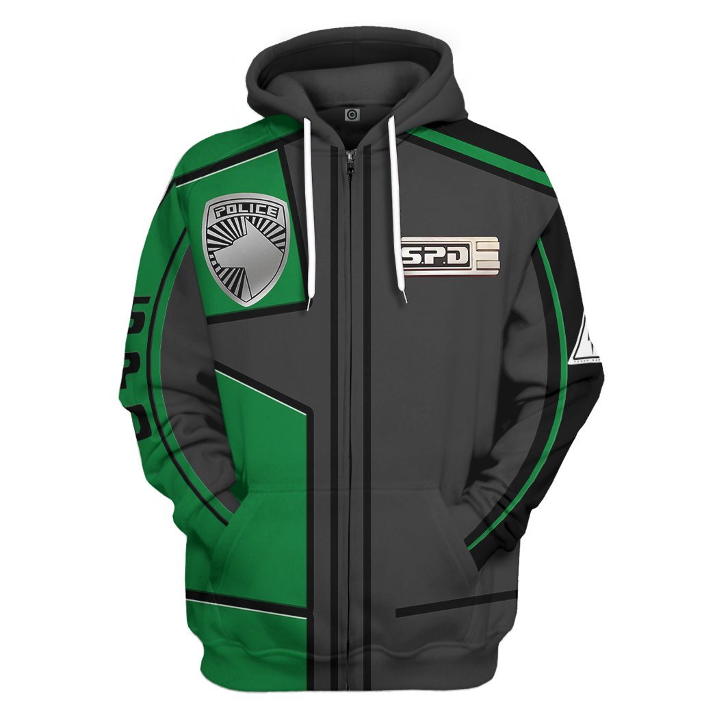 Klothek 3D Power Rangers S.P.D Green Uniform Tshirt Hoodie Apparel | Price in USA, Best Quality