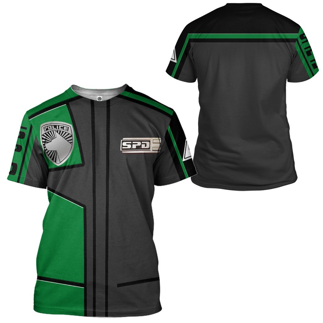 Klothek 3D Power Rangers S.P.D Green Uniform Tshirt Hoodie Apparel | Price in USA, Best Quality