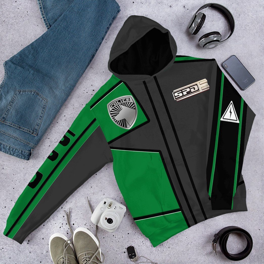 Klothek 3D Power Rangers S.P.D Green Uniform Tshirt Hoodie Apparel | Price in USA, Best Quality