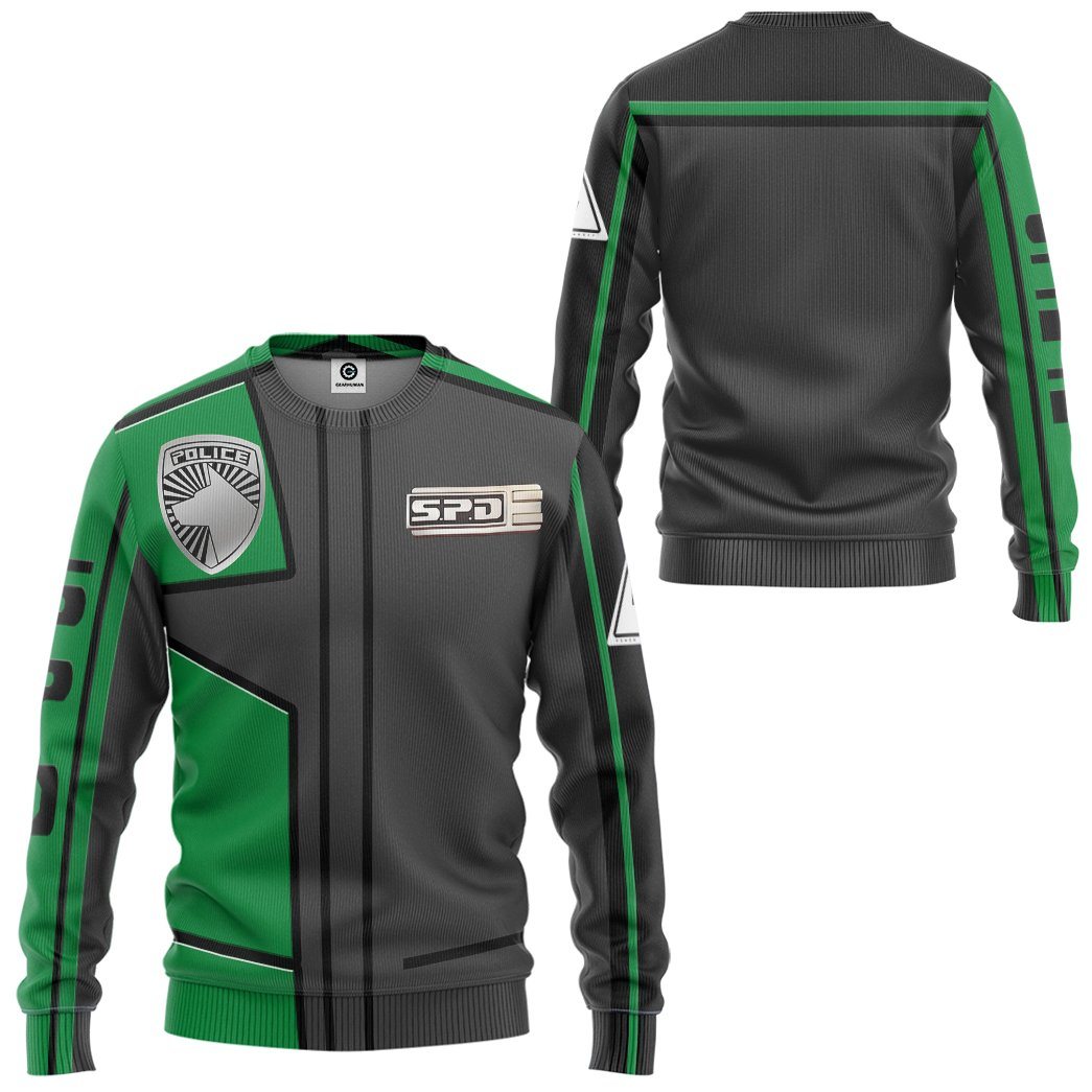 Klothek 3D Power Rangers S.P.D Green Uniform Tshirt Hoodie Apparel | Price in USA, Best Quality