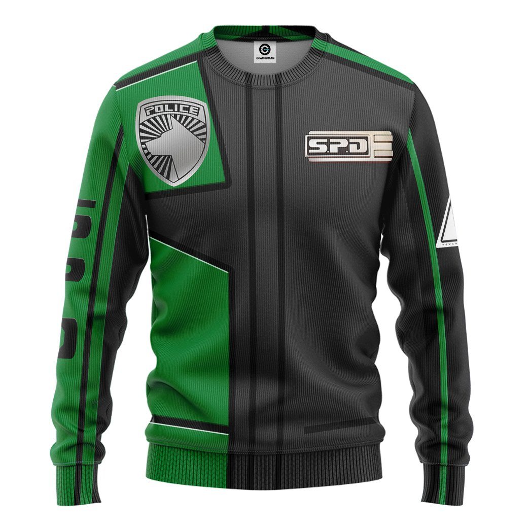 Klothek 3D Power Rangers S.P.D Green Uniform Tshirt Hoodie Apparel | Price in USA, Best Quality