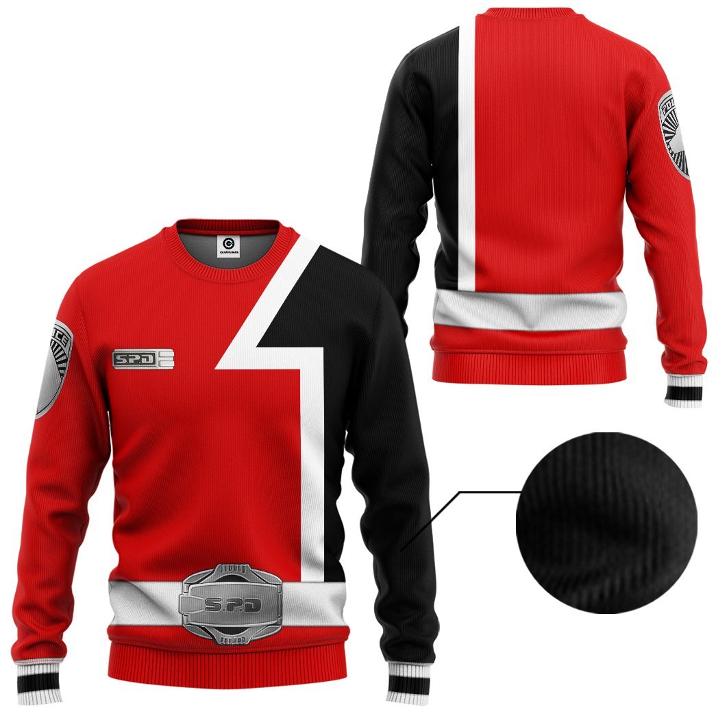 Klothek 3D Power Rangers SPD Red Tshirt Hoodie Apparel | Price in USA, Best Quality