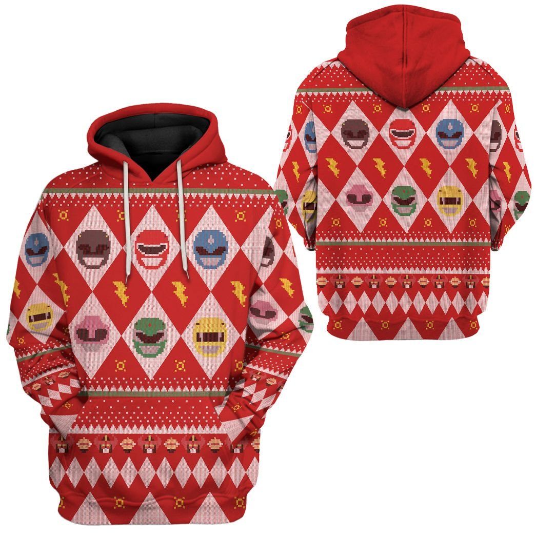 Klothek 3D Power Rangers Ugly Sweater Custom Tshirt Hoodie Apparel | Price in USA, Best Quality