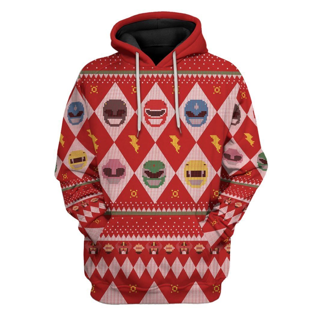 Klothek 3D Power Rangers Ugly Sweater Custom Tshirt Hoodie Apparel | Price in USA, Best Quality