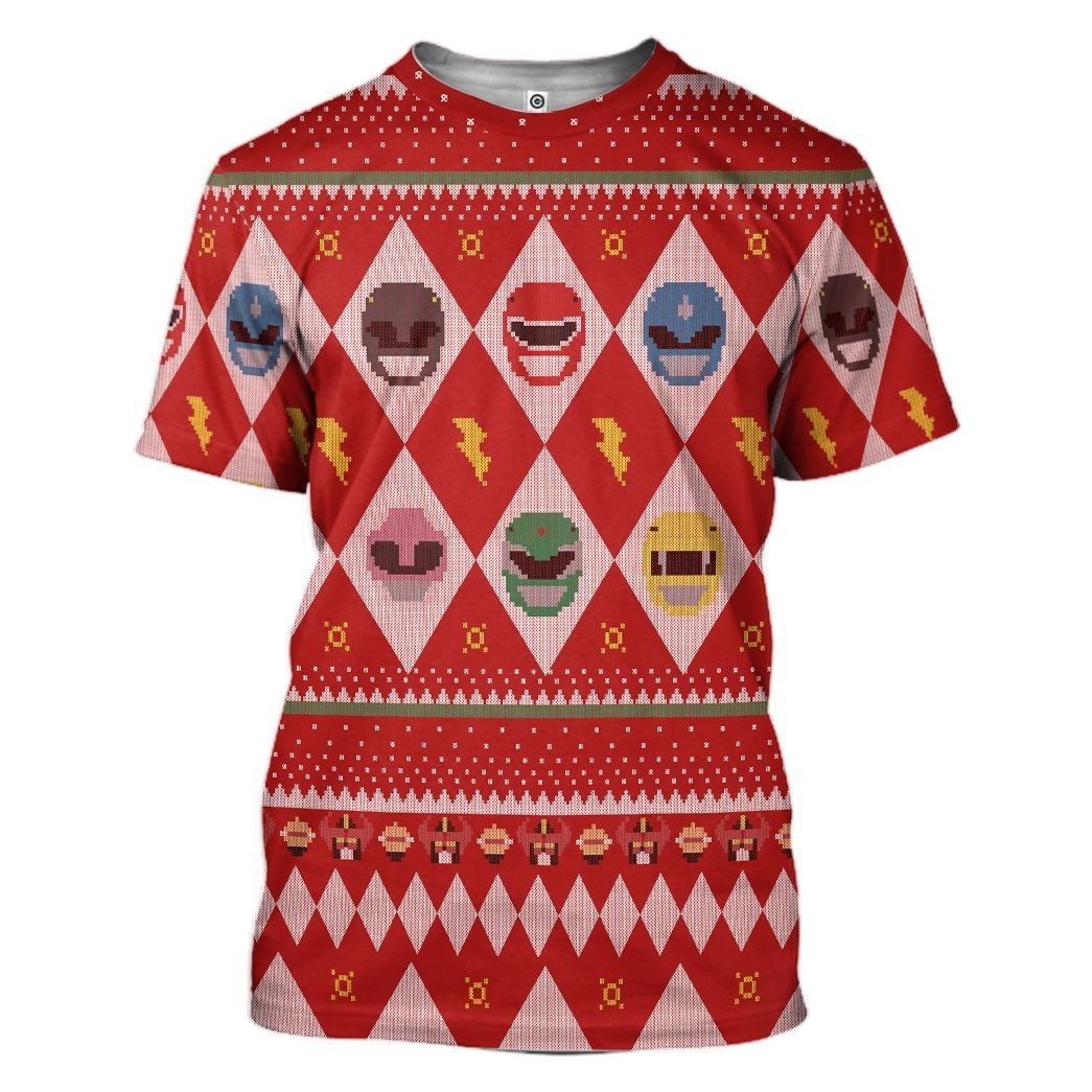 Klothek 3D Power Rangers Ugly Sweater Custom Tshirt Hoodie Apparel | Price in USA, Best Quality