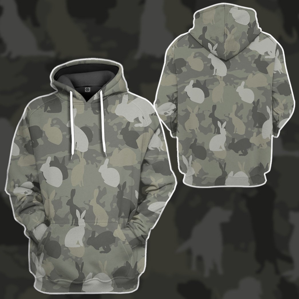 Klothek 3D Rabbit Camo Custom Tshirt Hoodie Apparel | Price in USA, Best Quality