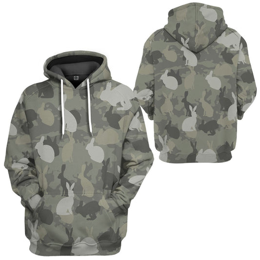 Klothek 3D Rabbit Camo Custom Tshirt Hoodie Apparel | Price in USA, Best Quality