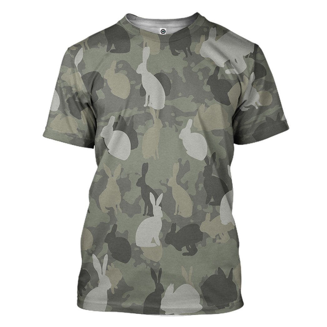 Klothek 3D Rabbit Camo Custom Tshirt Hoodie Apparel | Price in USA, Best Quality